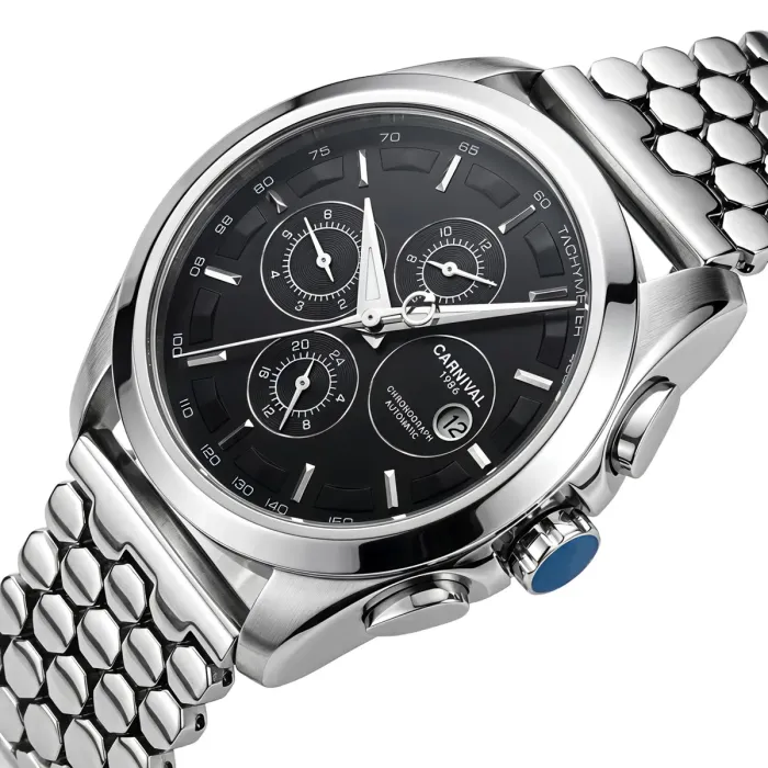 Чоловічий механічний годинник Carnival Genius Silver Honey, 2 ремінці - зображення 1
