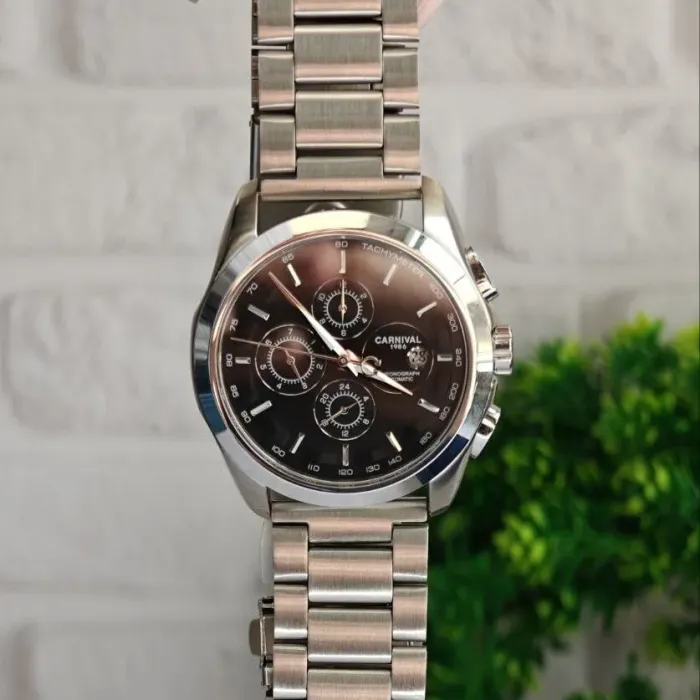 Чоловічий механічний годинник Carnival Genius Prime Silver, 2 ремінці - зображення 6