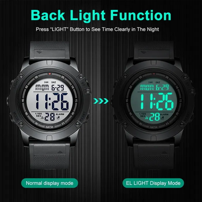 Чоловічий водостійкий спортивний тактичний годинник GoldenHour Fast - зображення 6