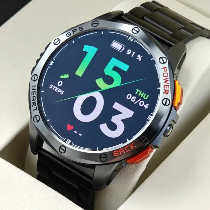 Розумний смарт годинник Smart GPS Max Steel Black, 3 ремінці - зображення 2
