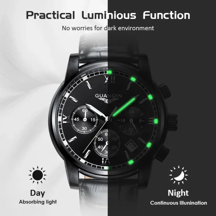 Чоловічий годинник Guanquin Liberty Leather - зображення 3