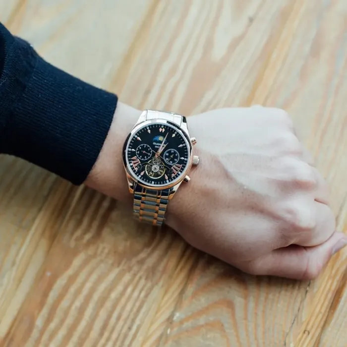 Чоловічі годинники Guanquin Prestige Gold - зображення 7