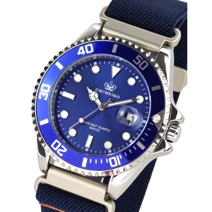 Чоловічий годинник Hemsut Zurich Carekiso Nylon Blue, 2 ремінці - зображення 1