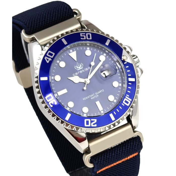 Чоловічий годинник Hemsut Zurich Carekiso Nylon Blue, 2 ремінці - зображення 3