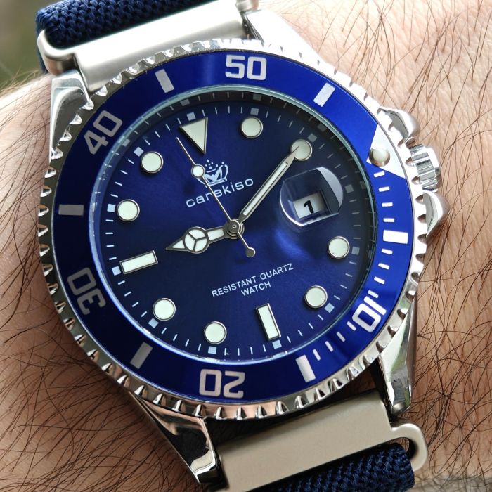 Чоловічий годинник Hemsut Zurich Carekiso Nylon Blue, 2 ремінці - зображення 8