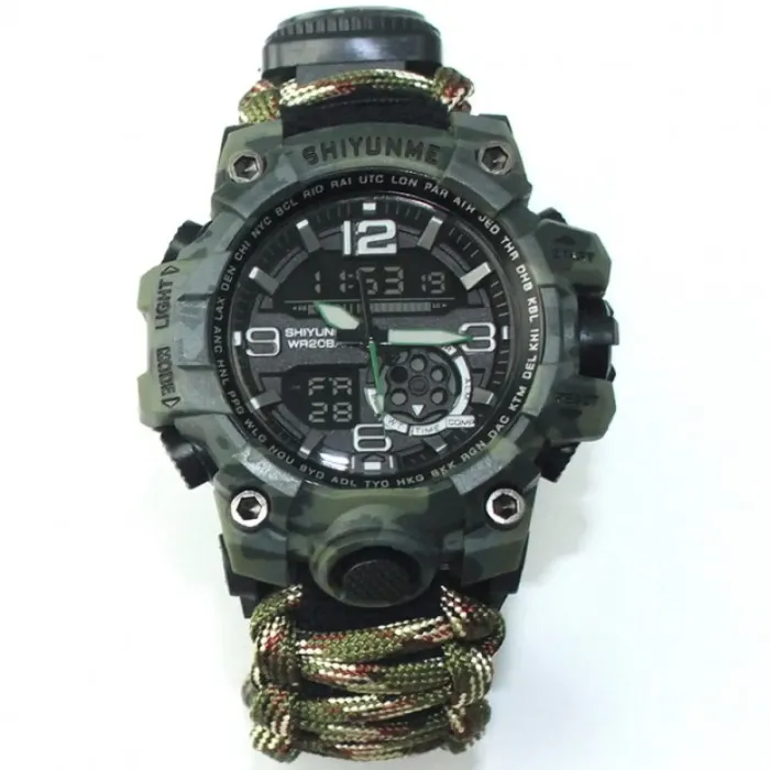 Чоловічий водостійкий спортивний тактичний з компасом годинник Hemsut Military з компасом - зображення 1