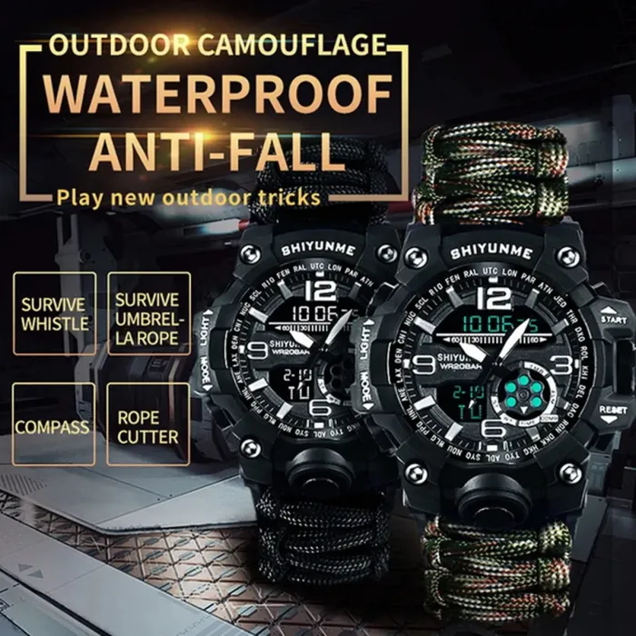 Чоловічий водостійкий спортивний тактичний з компасом годинник Hemsut Military з компасом - зображення 2