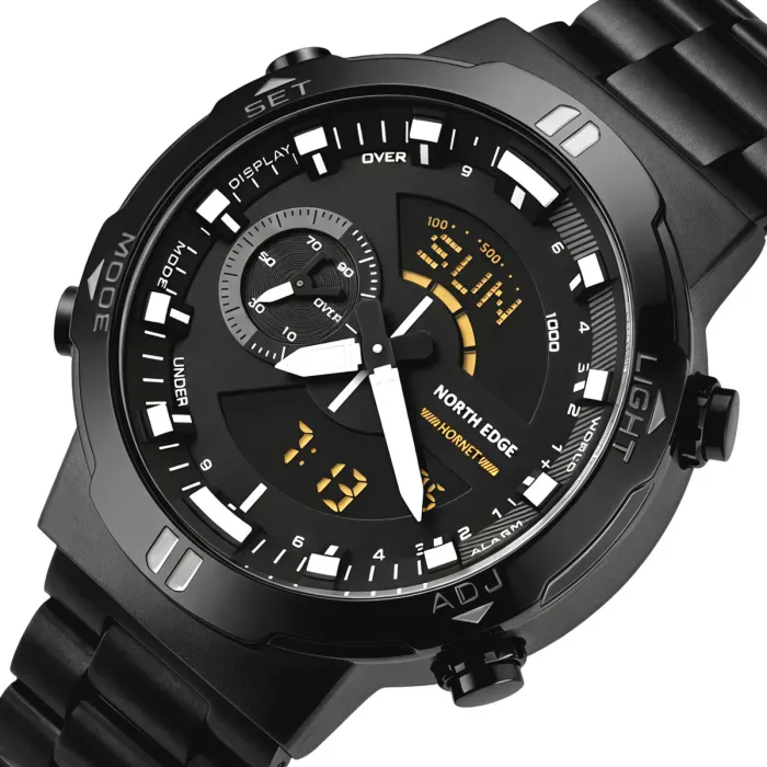 Чоловічий водостійкий спортивний тактичний годинник North Edge Hornet Iron Edition, 2 ремінці - зображення 1
