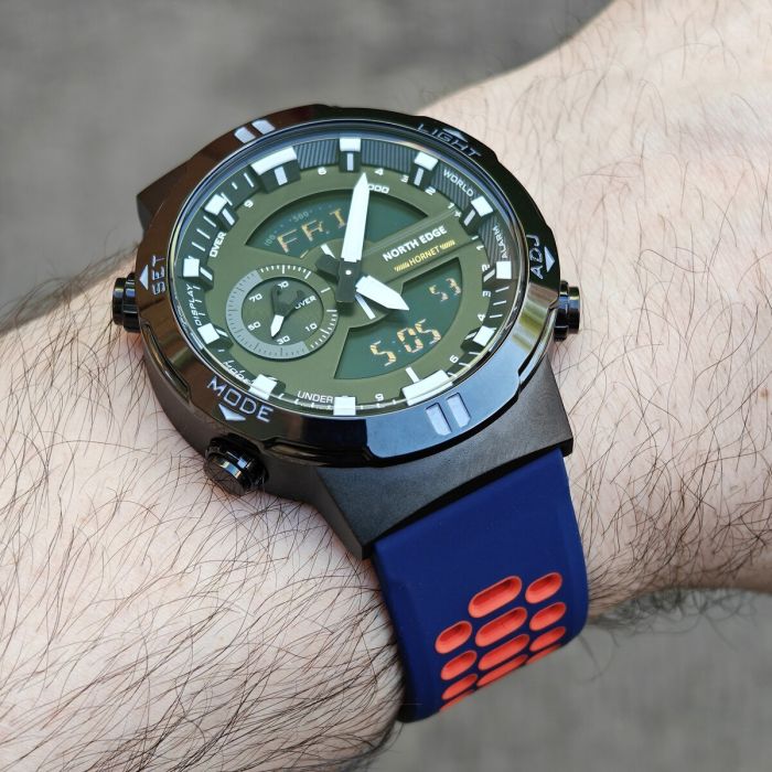 Чоловічий водостійкий спортивний тактичний годинник North Edge Hornet Brutal Blue, 2 ремінці - зображення 6