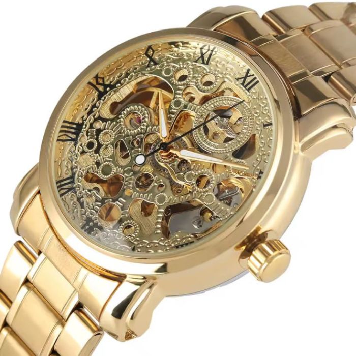 Чоловічий механічний годинник Winner BestSeller Sahara Gold, 2 ремінці - зображення 3