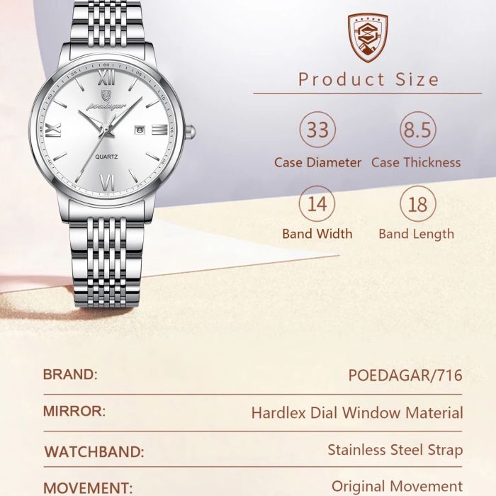 Жіночий годинник Poedagar Passion White Flower, 2 ремінці - зображення 6