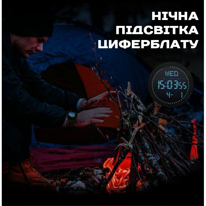 Чоловічий водостійкий спортивний тактичний з компасом годинник North Edge Alps Special Orange з компасом - изображение 5