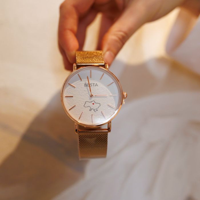 Унісекс годинники Besta Love UA Beige Flower, 2 ремінці - зображення 3