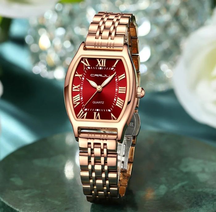 Жіночий годинник Crrju France Leather Classic, 2 ремінці - зображення 4