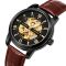Чоловічий механічний годинник Winner Triumph Leather Brown