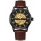 Чоловічий механічний годинник Winner Triumph Leather Brown