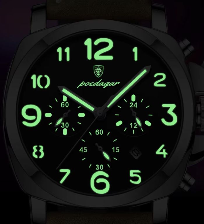 Чоловічий годинник Poedagar Luminious Rubber Black, 2 ремінці - зображення 3