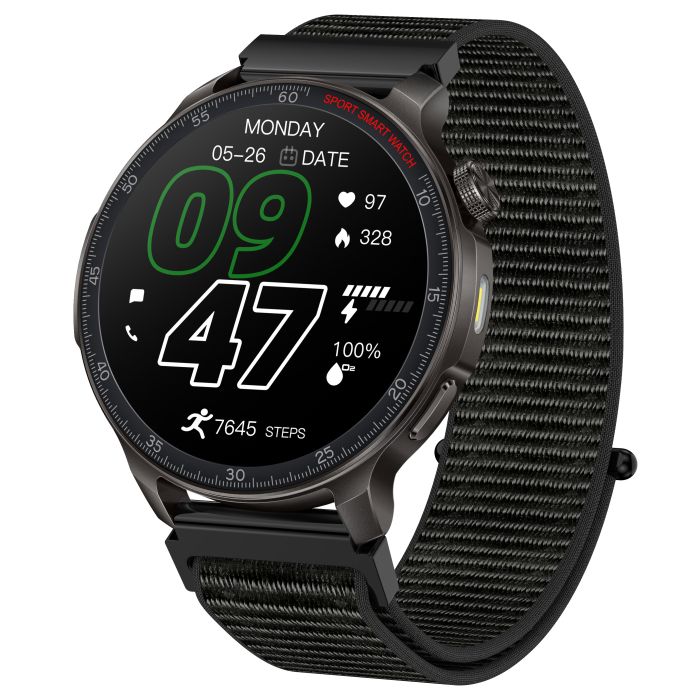 Розумний смарт годинник Smart Colorado Nylon Black - зображення 1