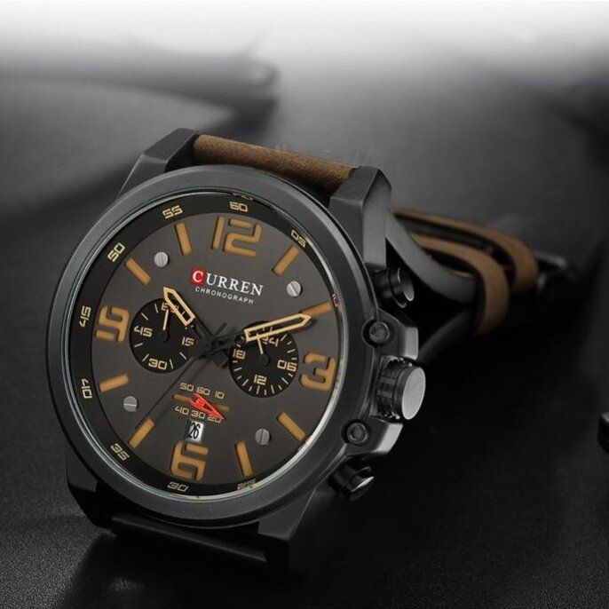 Чоловічий годинник Curren Monreal Black Metal, 2 ремінці - зображення 4