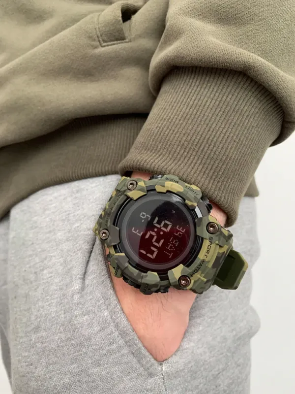 Чоловічий водостійкий спортивний тактичний годинник Skmei Kamo Green - зображення 7