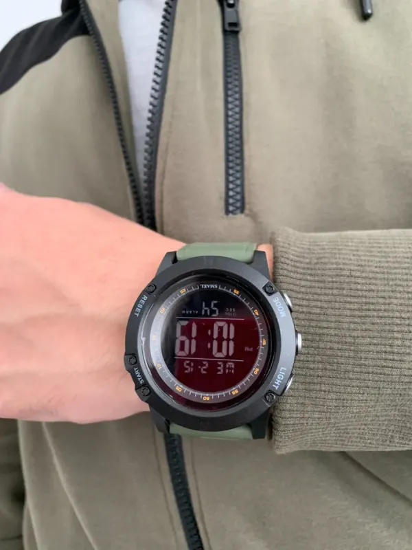 Чоловічий водостійкий спортивний тактичний годинник Smael Alex Green - зображення 6