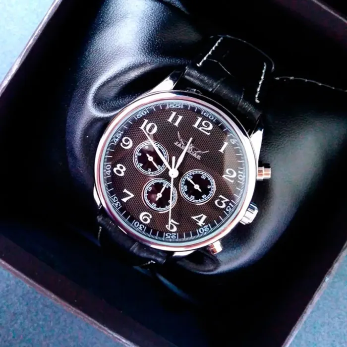 Чоловічий класичний механічний годинник Jaragar Elite Black 1013 - зображення 2