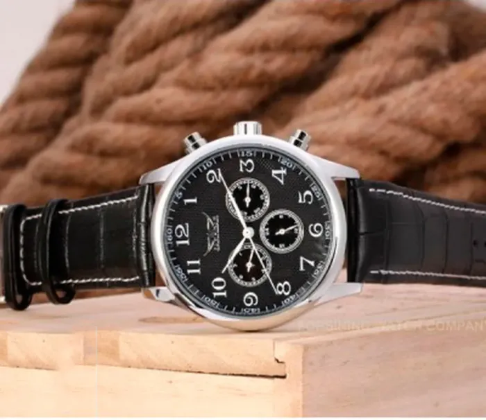 Чоловічий класичний механічний годинник Jaragar Elite Black 1013 - зображення 10