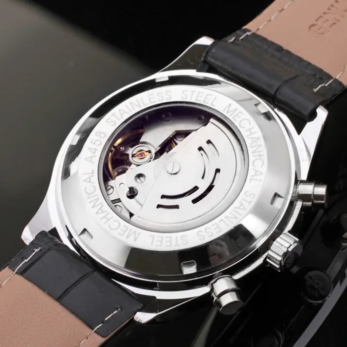 Чоловічий класичний механічний годинник Jaragar Elite Black 1013 - зображення 5