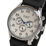 Чоловічий механічний годинник Jaragar Elite White Rubber, 2 ремінці