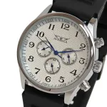 Чоловічий механічний годинник Jaragar Elite White Rubber, 2 ремінці