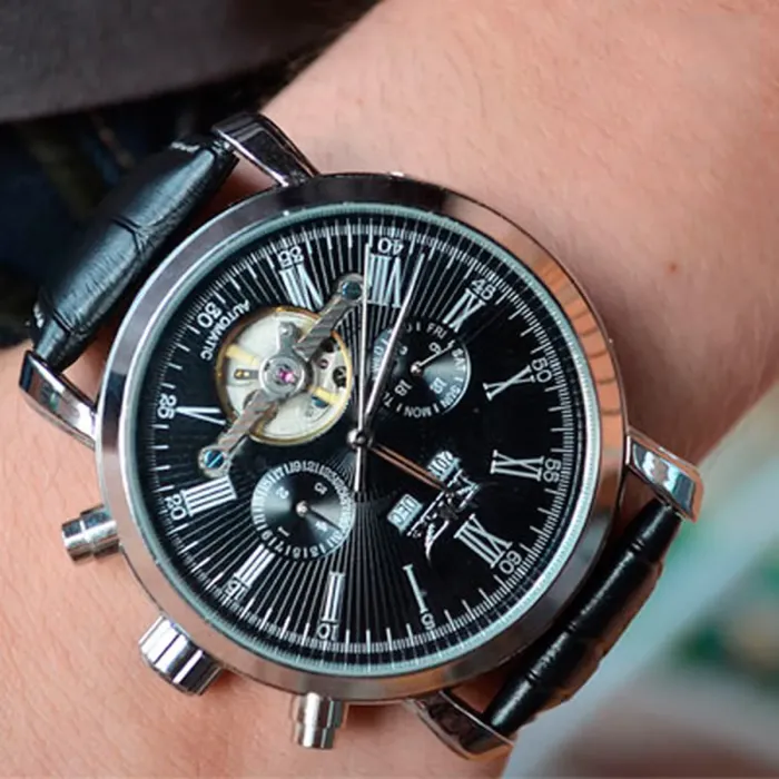 Чоловічий механічний годинник Jaragar Silver Star - зображення 10