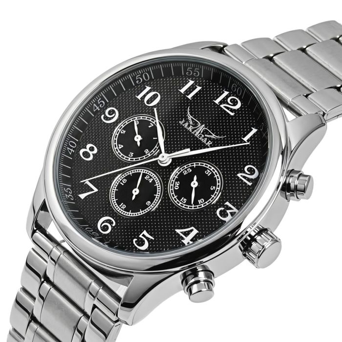Чоловічий механічний годинник Jaragar Elite Pure Silver, 2 ремінці - зображення 1