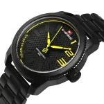 Чоловічий спортивний годинник Naviforce Kvantum Black Steel, 2 ремінці