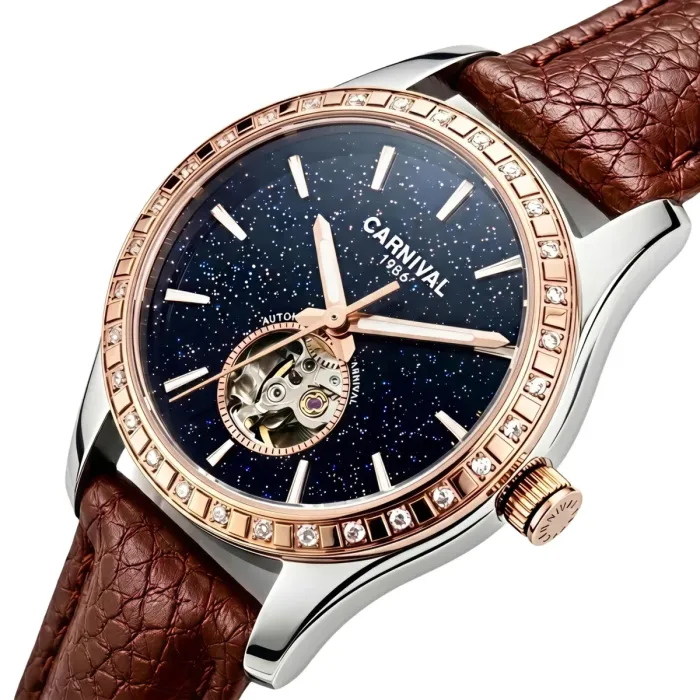 Жіночий механічний годинник Carnival Lady Elite Leather Classic, 2 ремінці - зображення 1