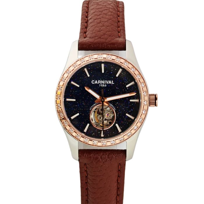 Жіночий механічний годинник Carnival Lady Elite Leather Classic, 2 ремінці - изображение 3