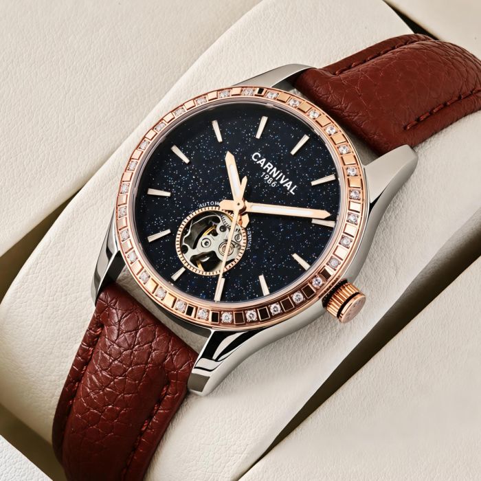 Жіночий механічний годинник Carnival Lady Elite Leather Classic, 2 ремінці - изображение 2
