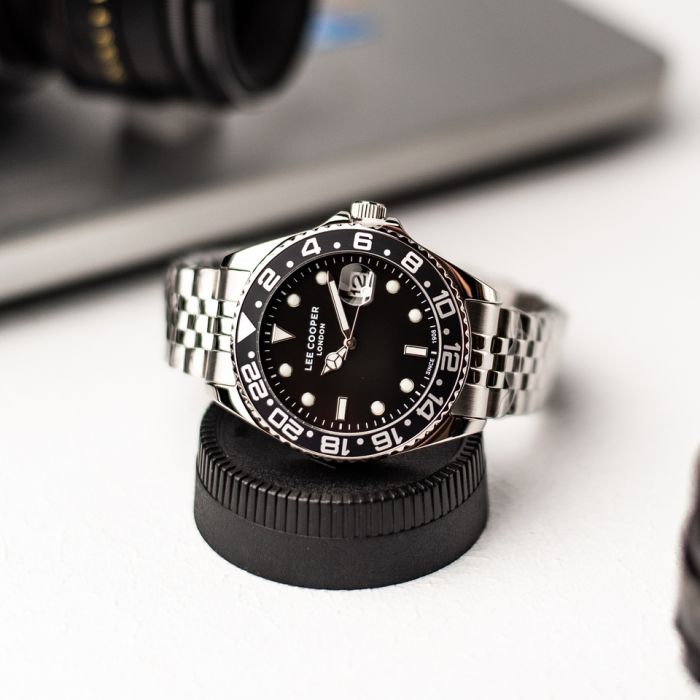 Чоловічий водостійкий годинник Lee Cooper Daytona Vibe Black, 2 ремінці - зображення 6