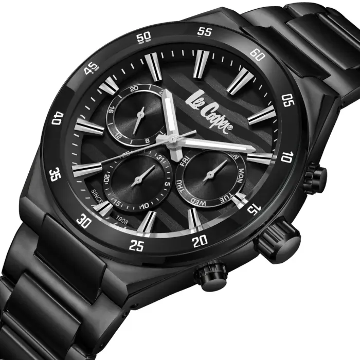 Чоловічий водостійкий годинник Lee Cooper Hit Black - зображення 1