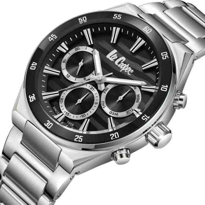 Чоловічий водостійкий годинник Lee Cooper Hit Silver - зображення 1