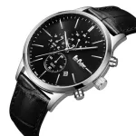 Чоловічий водостійкий годинник Lee Cooper Leather Black