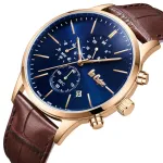 Чоловічий водостійкий годинник Lee Cooper Leather Gold