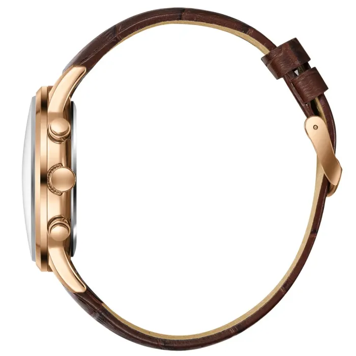 Чоловічий водостійкий годинник Lee Cooper Leather Gold - зображення 4