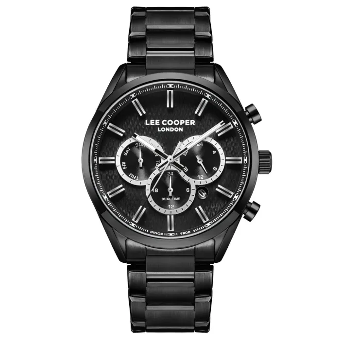 Чоловічий водостійкий годинник Lee Cooper England Black - зображення 2
