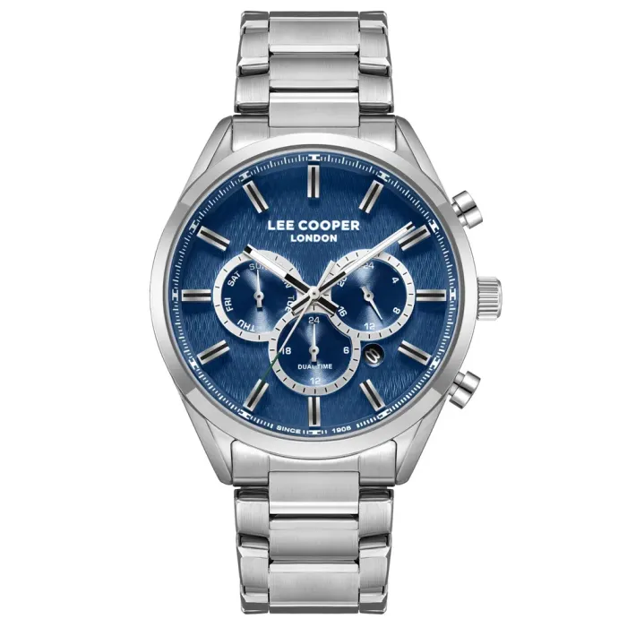 Чоловічий водостійкий годинник Lee Cooper England Silver - зображення 2