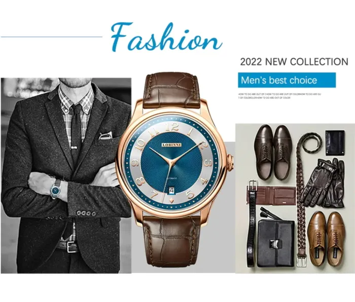 Чоловічий механічний годинник Lobinni Florence - зображення 10