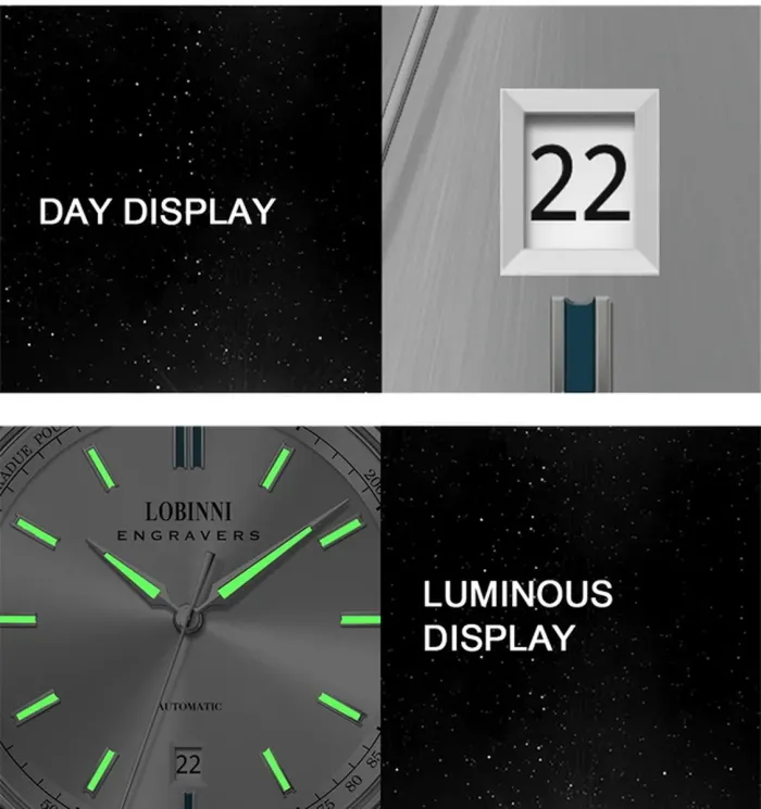 Чоловічий механічний годинник Lobinni Member - зображення 5