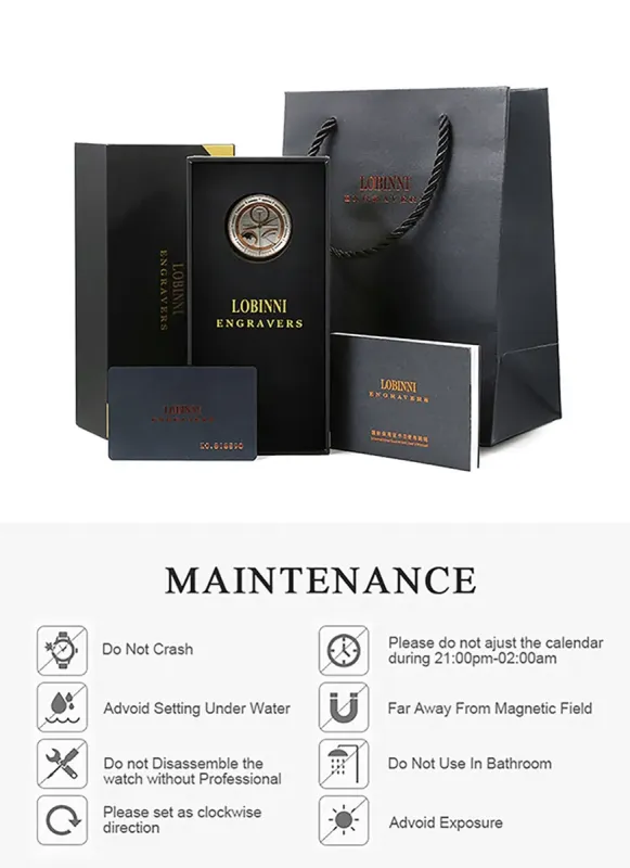 Чоловічий механічний годинник Lobinni Royal - зображення 6