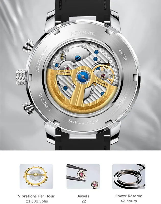 Чоловічий механічний годинник Lobinni Speed - зображення 8