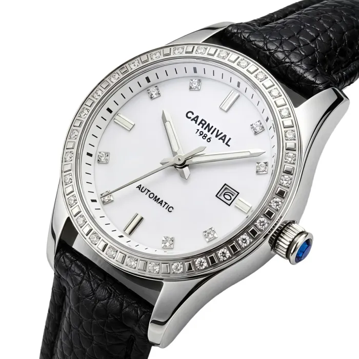 Жіночий механічний годинник Carnival Luiza White Leather - изображение 1