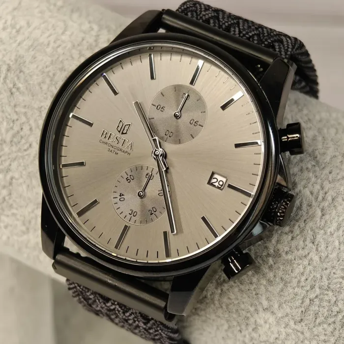 Чоловічий годинник Besta Mars Black & Gray Nylon, 2 ремінці - зображення 6